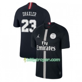 Billige Fotballdrakter Paris Saint-Germain Draxler 23 Jodan Svart Tredjedraktsett 2018/19 Kortermet